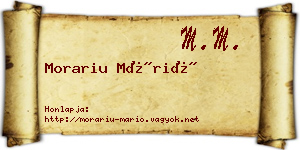 Morariu Márió névjegykártya